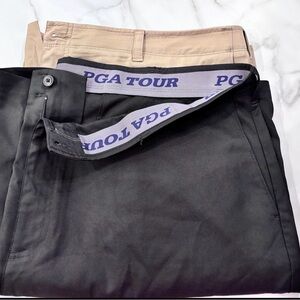 PGA Tour Men's Black and Tan Shorts